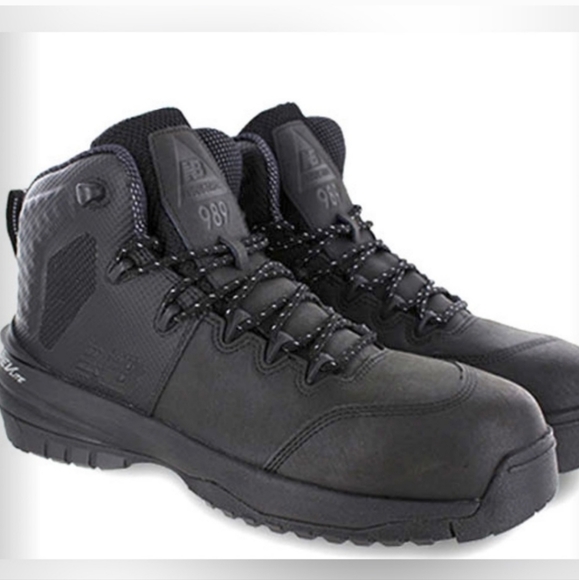 NWT New Balance 989 Mid Safety Toe Work Boots Mens Size 14 D Black MID989G1 - Picture 1 of 16